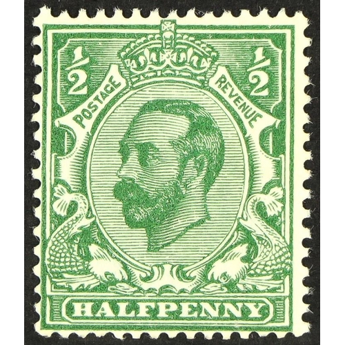 1186 - GB.GEORGE V 1911-12 ½d bluish green Downey Head, Die B, SG 326, never hinged mint. Cat. £260. 