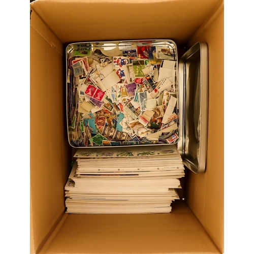 119 - COLLECTIONS & ACCUMULATIONS WORLD RANGES IN TWO BOXES on pages, loose in tins, various covers incl. ... 