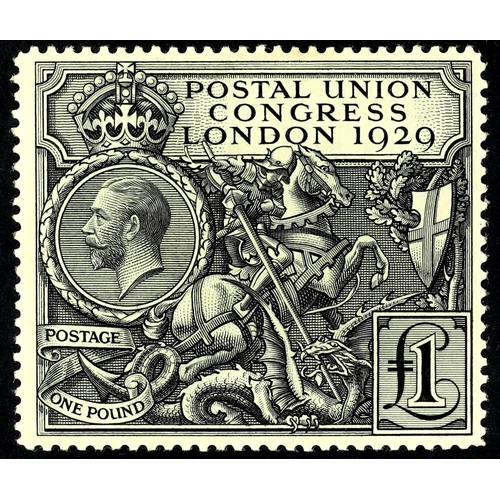 1194 - GB.GEORGE V 1929 £1 black PUC, SG 438, never hinged mint, gum with light overall toning.