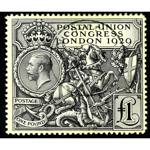 1195 - GB.GEORGE V 1929 £1 black PUC, SG 438, very fine used with crisp cds cancellation.