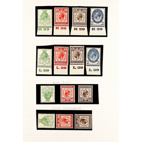 1196 - GB.GEORGE V 1929 PUC SEMI-SPECIALIZED COLLECTION of the low value stamps (no £1) mint / never hinged... 