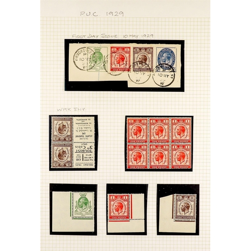 1196 - GB.GEORGE V 1929 PUC SEMI-SPECIALIZED COLLECTION of the low value stamps (no £1) mint / never hinged... 