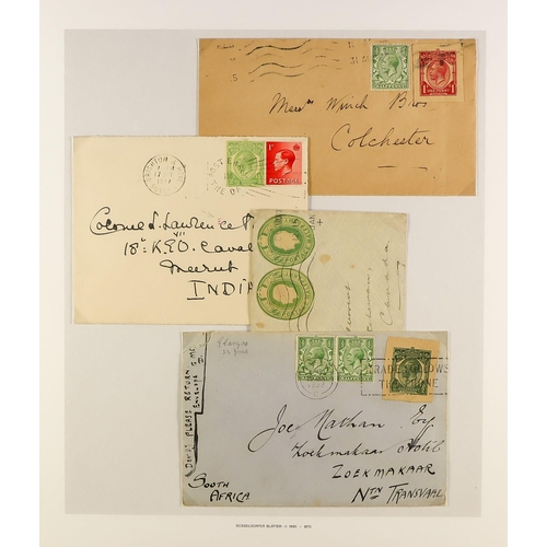 1210 - GB.GEORGE V STATIONERY CUT OUTS ON COVERS an unusual collection of covers in an album, each bearing ... 