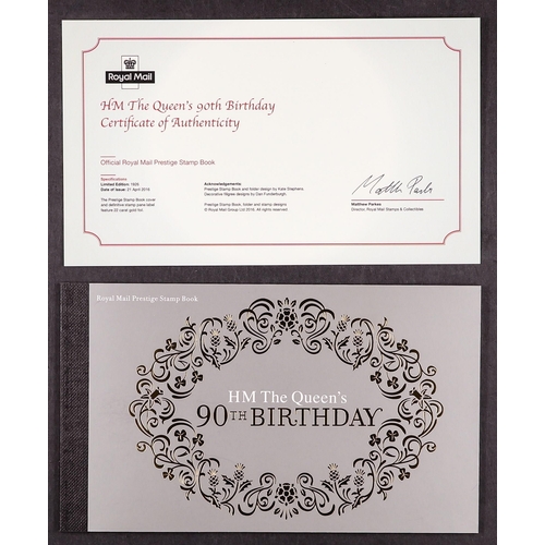 1241 - GB.ELIZABETH II 2016 Queens 90th Birthday limited edition prestige booklet with gold foil on cover &... 