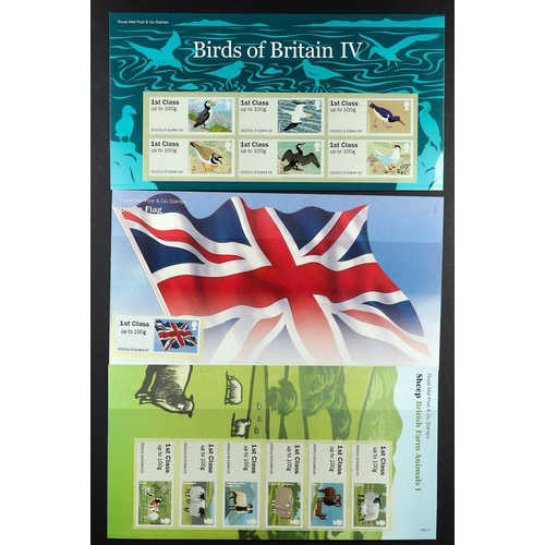 1254 - GB.ELIZABETH II POST & GO PRESENTATION PACK COLLECTION. Includes Birds I, II, II, IV, Union Flag x2,... 