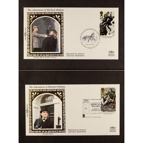 1284 - GB.FIRST DAY COVERS BENHAM SILKS. Includes D-day, Sherlock Holmes, Christmas Carol and much else. (A... 