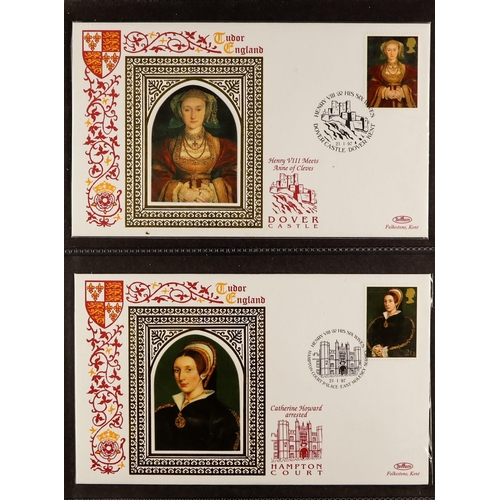 1284 - GB.FIRST DAY COVERS BENHAM SILKS. Includes D-day, Sherlock Holmes, Christmas Carol and much else. (A... 