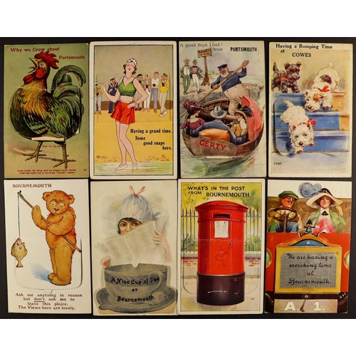 13 - POSTCARDS - NOVELTY CONCERTINA TYPES largely South Coast and Solent seaside areas, 1900's-30's. (app... 