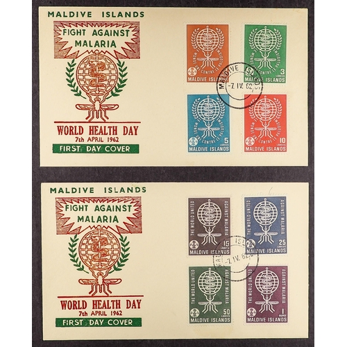 133 - TOPICALS MALARIA ERADICATION 1962 world collection of illustrated unaddressed First Day Covers, Afgh... 