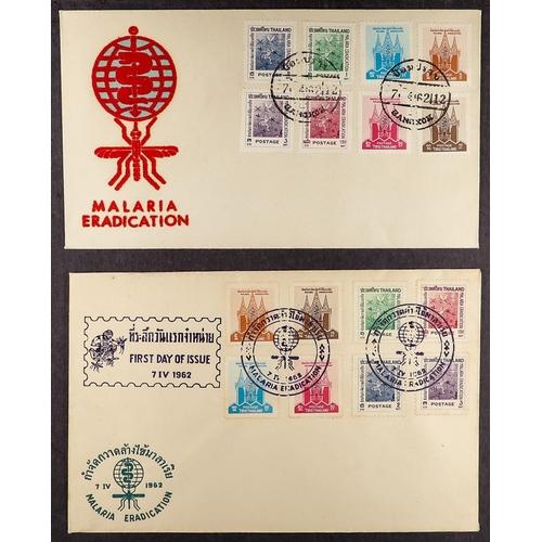 133 - TOPICALS MALARIA ERADICATION 1962 world collection of illustrated unaddressed First Day Covers, Afgh... 