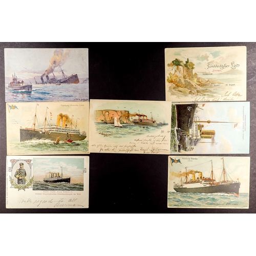 14 - POSTCARDS - SHIPPING largely art drawn 1900's-30's period with much German incl. by Willy Stower, wi... 