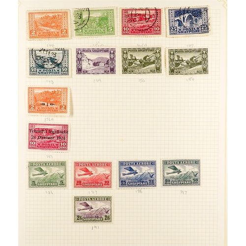 144 - ALBANIA 1913-1962 INTERESTING COLLECTION on pages, mint & used, includes 1914 Arrival opts to 50q us... 