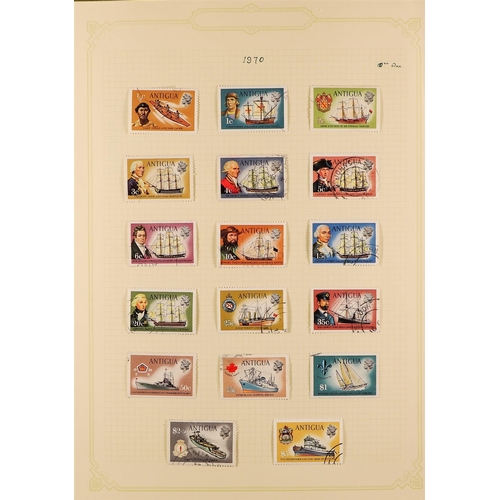 152 - ANTIGUA & BARBUDA 1953-83 USED COLLECTION incl. 1952-62 pictorial set, listed shades & 1963-65 Wmk v... 