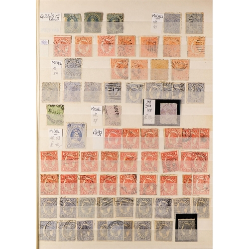 168 - AUSTRALIAN STATES RANGES IN A STOCKBOOK mostly used, and a few better mint, duplication and mixed co... 