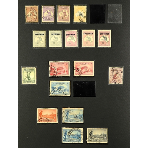 169 - AUSTRALIA 1913-1990's COLLECTION in two albums, incl. Roo issues with higher values and Specimen ove... 