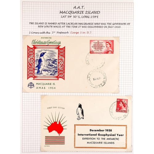 179 - AUSTRALIAN ANT.TERR      1955-2001 COLLECTION IN TWO VOLUMES with stamps, covers and cards, with pic... 