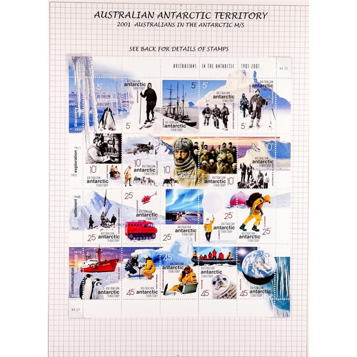 179 - AUSTRALIAN ANT.TERR      1955-2001 COLLECTION IN TWO VOLUMES with stamps, covers and cards, with pic... 