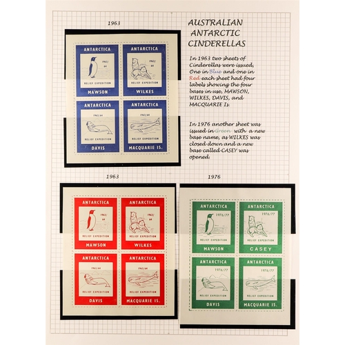 180 - AUSTRALIAN ANT.TERR      1960's-90's CINDERELLA & LABEL COLLECTION incl. 1954 Expedition labels, 197... 