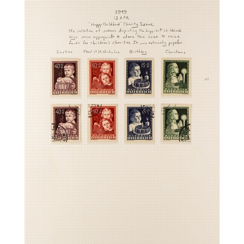 186 - AUSTRIA 1945-54 SEMI - SPECIALIZED COLLECTION with mint, never hinged mint and used, with many compl... 