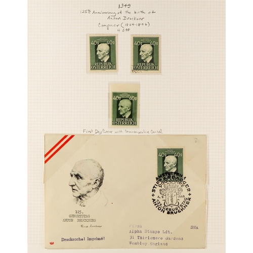 186 - AUSTRIA 1945-54 SEMI - SPECIALIZED COLLECTION with mint, never hinged mint and used, with many compl... 