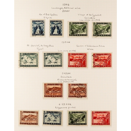 186 - AUSTRIA 1945-54 SEMI - SPECIALIZED COLLECTION with mint, never hinged mint and used, with many compl... 