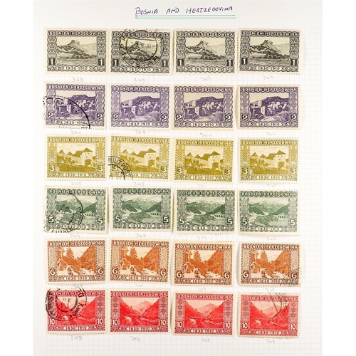 188 - AUSTRIA BOSNIA & HERZEGOVINA 1879-1918 INTERESTING COLLECTION on pages, mint & used, includes extens... 