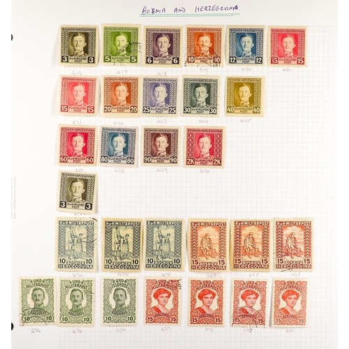 188 - AUSTRIA BOSNIA & HERZEGOVINA 1879-1918 INTERESTING COLLECTION on pages, mint & used, includes extens... 