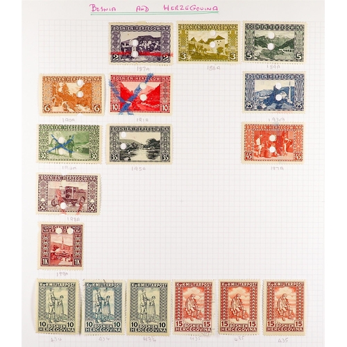 188 - AUSTRIA BOSNIA & HERZEGOVINA 1879-1918 INTERESTING COLLECTION on pages, mint & used, includes extens... 