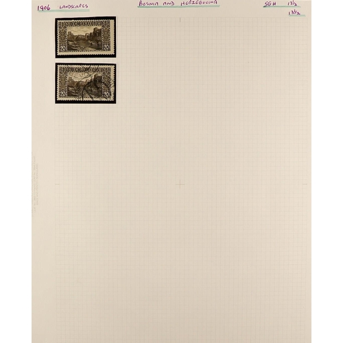 189 - AUSTRIA BOSNIA & HERZEGOVINA 1906 'LANDSCAPES' PERFORATIONS SPECIALIZED COLLECTION. An impressive fi... 