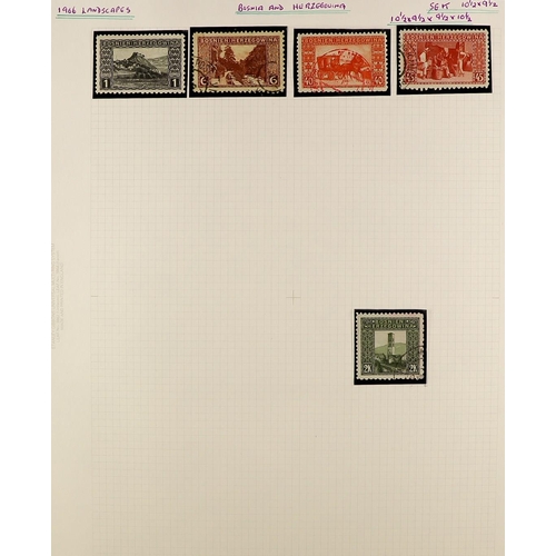 189 - AUSTRIA BOSNIA & HERZEGOVINA 1906 'LANDSCAPES' PERFORATIONS SPECIALIZED COLLECTION. An impressive fi... 