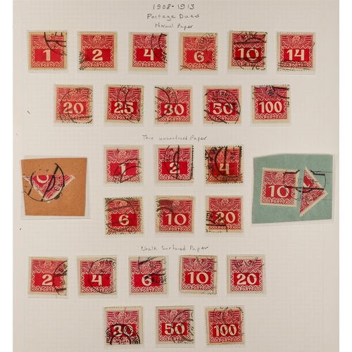 196 - AUSTRIA POSTAGE DUE 1894-1913 mint and used collection, with 1894-95 range to 50k (2 different perfs... 