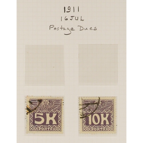 196 - AUSTRIA POSTAGE DUE 1894-1913 mint and used collection, with 1894-95 range to 50k (2 different perfs... 