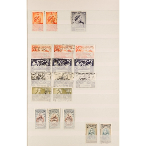 214 - BARBADOS 1937-52 USED RANGES incl. 1938-47 Badge of Colony sets incl. some perf variants seen, 1950 ... 