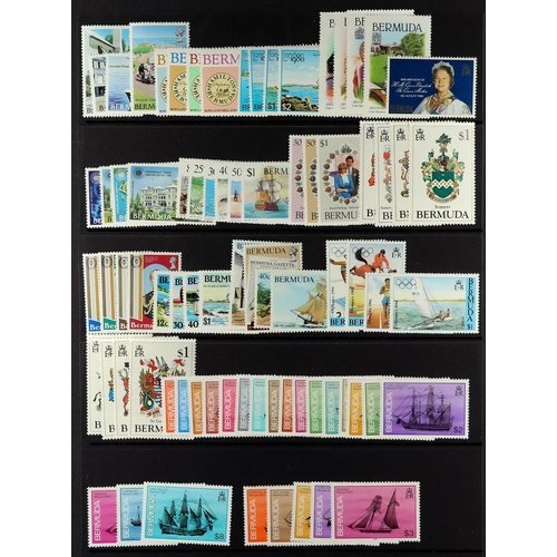 240 - BERMUDA 1970-90 NEVER HINGED MINT collection incl. 1970 surcharges set, 1970-75 Flowers set, 1978-83... 