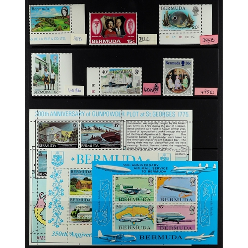 240 - BERMUDA 1970-90 NEVER HINGED MINT collection incl. 1970 surcharges set, 1970-75 Flowers set, 1978-83... 