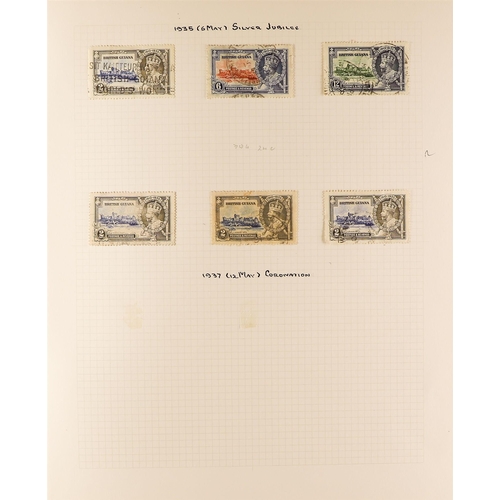 245 - BR. GUIANA 1860-1935 OLD USED COLLECTION on pages, incl. 1860-76 Ship types used (about 90), 1862 1c... 