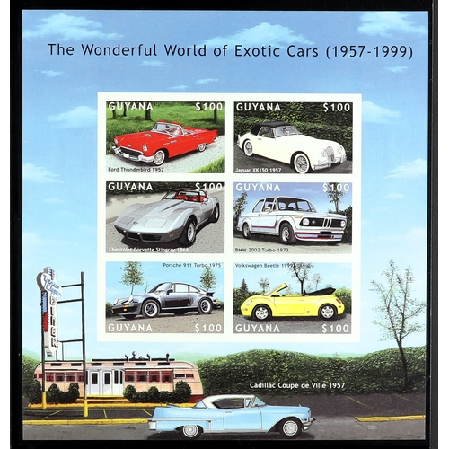 247 - GUYANA 2000 CARS the complete set of 30 stamps (SG 5768/97) in se-tenant sheetlets (as SG 5768a, 577... 