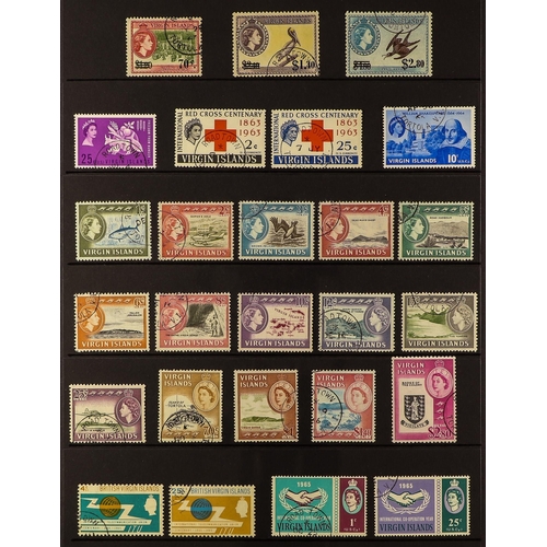 268 - BR. VIRGIN IS. 1953-86 USED COLLECTION with many complete sets, watermark variants & a few varieties... 