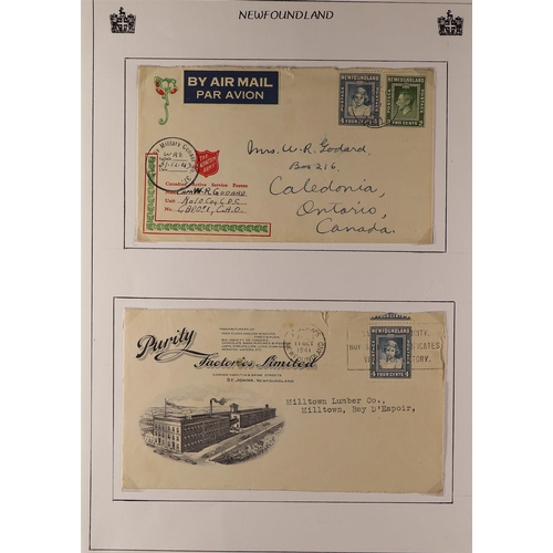 281 - CANADA - NEWFOUNDLAND 1937-47 INTERESTING COVERS COLLECTION incl. commercial mail, airmail & registe... 