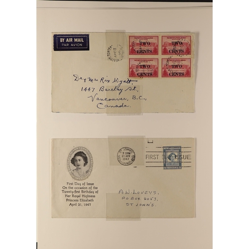 281 - CANADA - NEWFOUNDLAND 1937-47 INTERESTING COVERS COLLECTION incl. commercial mail, airmail & registe... 