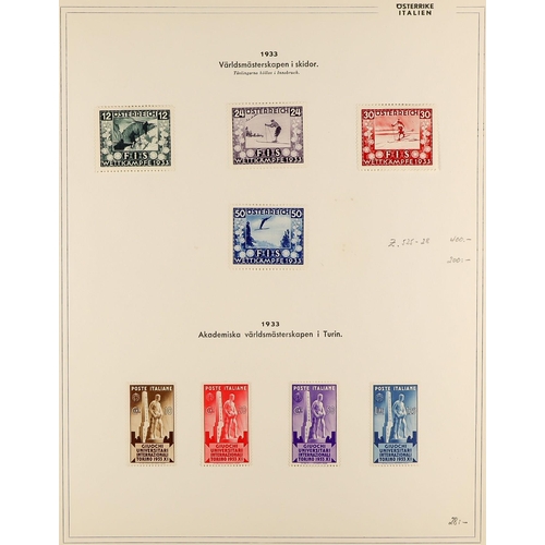 30 - COLLECTIONS & ACCUMULATIONS OLYMPIC GAMES & SPORTS IN EIGHT ALBUMS 1896-1970, with mint sets and min... 