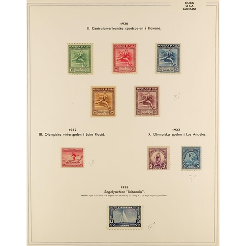 30 - COLLECTIONS & ACCUMULATIONS OLYMPIC GAMES & SPORTS IN EIGHT ALBUMS 1896-1970, with mint sets and min... 