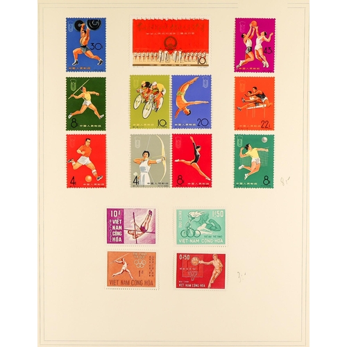 30 - COLLECTIONS & ACCUMULATIONS OLYMPIC GAMES & SPORTS IN EIGHT ALBUMS 1896-1970, with mint sets and min... 