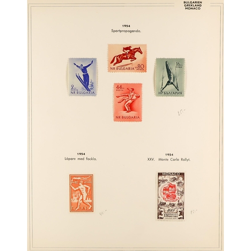 30 - COLLECTIONS & ACCUMULATIONS OLYMPIC GAMES & SPORTS IN EIGHT ALBUMS 1896-1970, with mint sets and min... 