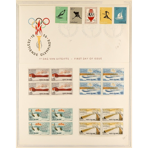 30 - COLLECTIONS & ACCUMULATIONS OLYMPIC GAMES & SPORTS IN EIGHT ALBUMS 1896-1970, with mint sets and min... 