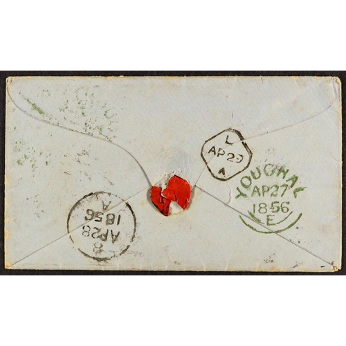 319 - CANADA TRANS-ATLANTIC MAIL 1856 (27th August) envelope of a letter posted unpaid at Youghal on 27th ... 