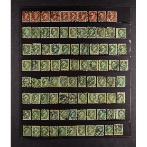 321 - CANADA 1889-97 SMALL QUEENS a used accumulation with 2c green (x220) and 6c chestnut (x98), mostly g... 