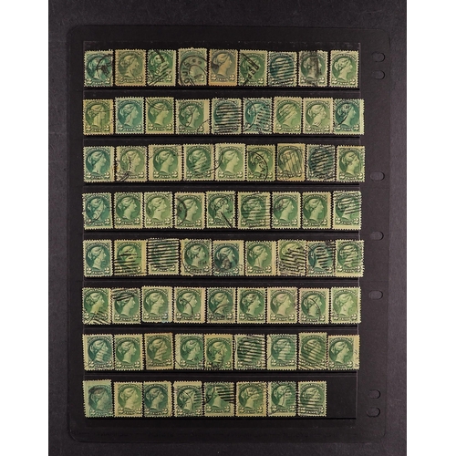 321 - CANADA 1889-97 SMALL QUEENS a used accumulation with 2c green (x220) and 6c chestnut (x98), mostly g... 