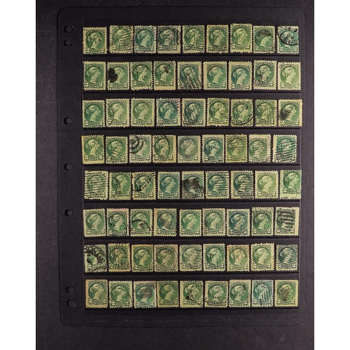 321 - CANADA 1889-97 SMALL QUEENS a used accumulation with 2c green (x220) and 6c chestnut (x98), mostly g... 