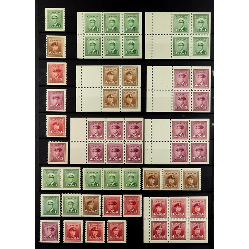 323 - CANADA 1897-1952 MINT RANGES with blocks, coils & booklet panes on stock pages, includes 1897 Jubile... 